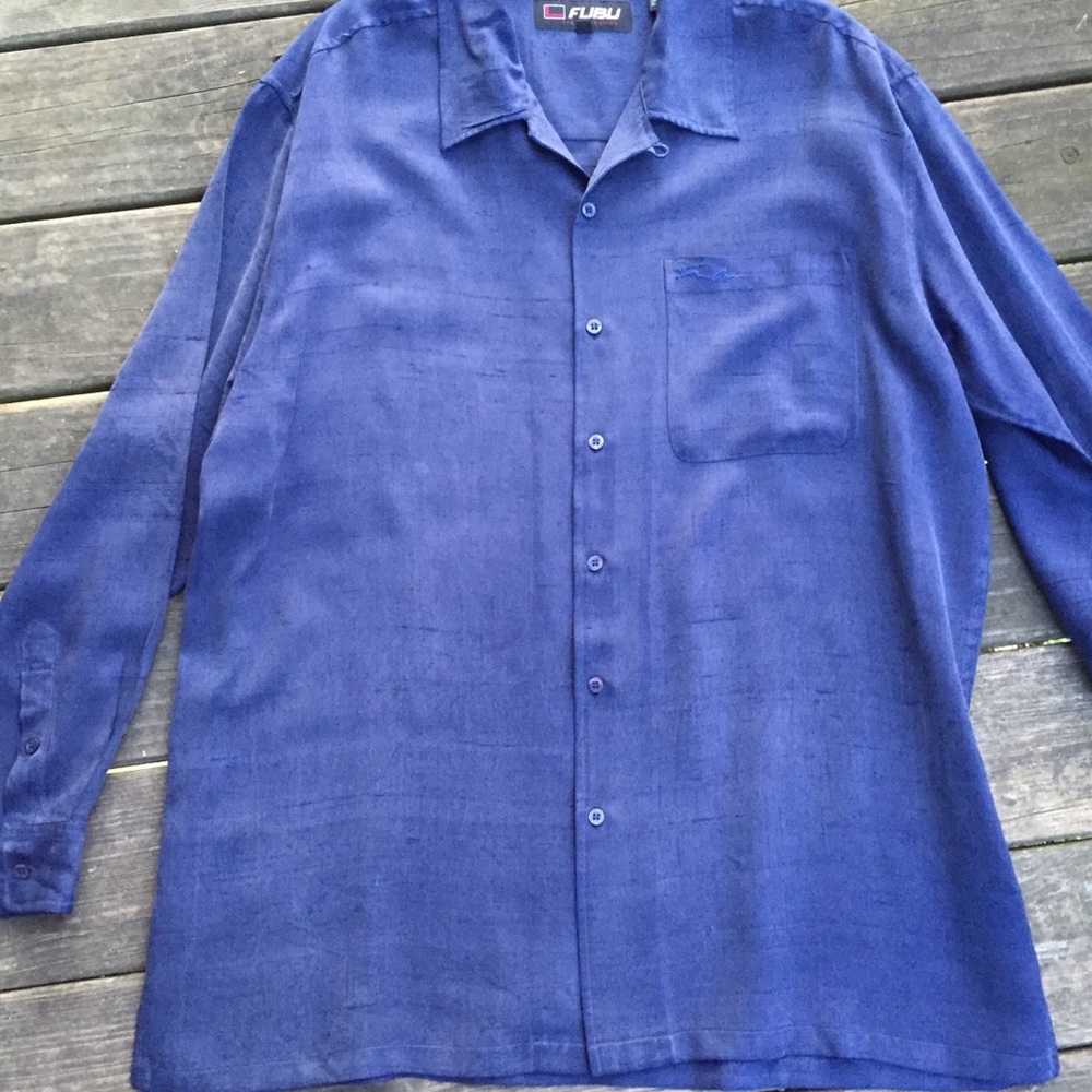 Vintage 90s FUBU The Collection Silk Dress Shirt